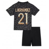 Maglie da calcio Paris Saint-Germain Lucas Hernandez #21 Terza Maglia Bambino 2023-24 Manica Corta (+ Pantaloni corti)